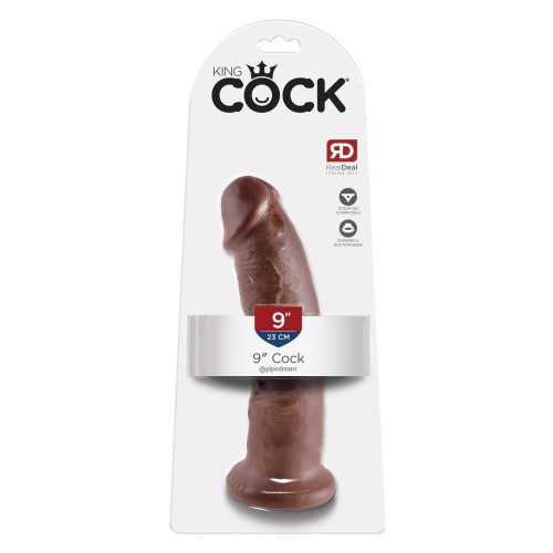 King Cock 9 Inch Realistic Dildo Brown