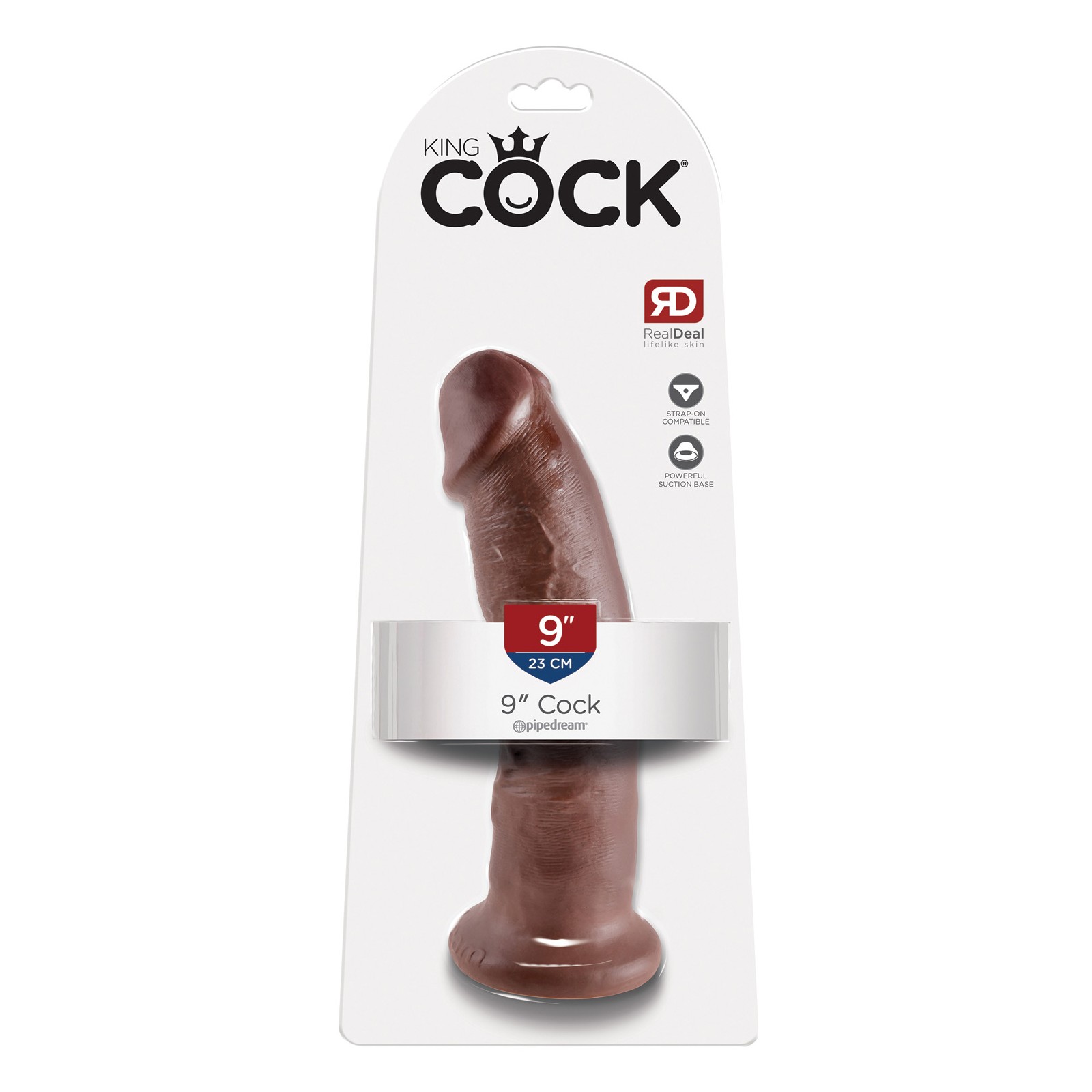 King Cock 9 Inch Realistic Dildo Brown