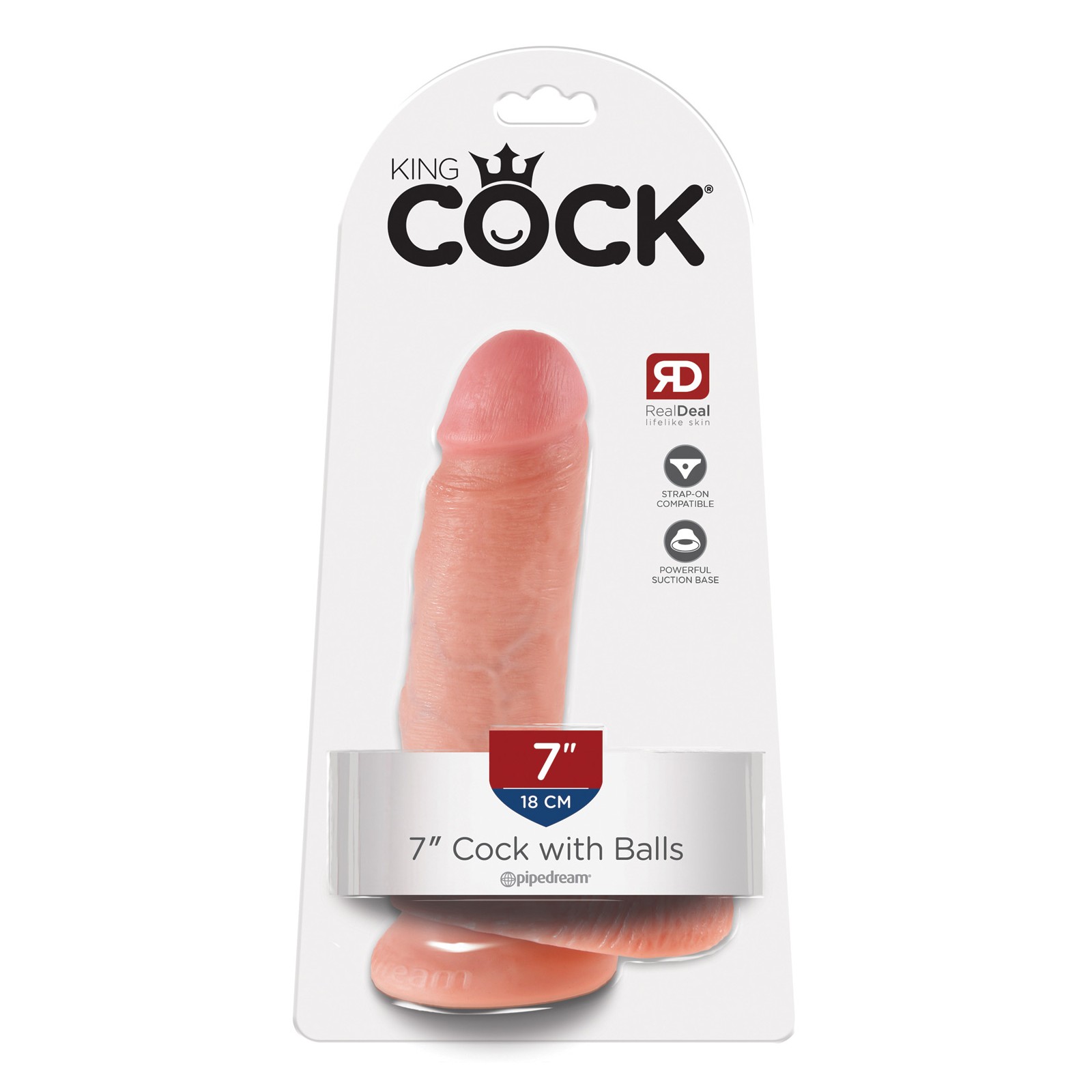 King Cock 7 inch Cock with Balls Flesh