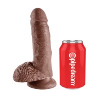 King Cock 7in Dildo with Balls Brown