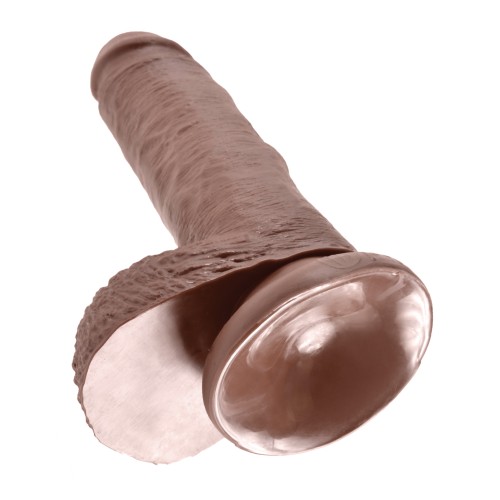 King Cock 7in Dildo with Balls Brown