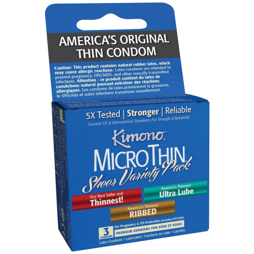 Pack de 3 Condones Kimono Micro Thin para Máxima Comodidad