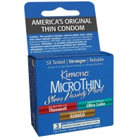 Pack de 3 Condones Kimono Micro Thin para Máxima Comodidad