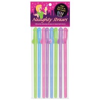 Glow in the Dark Penis Straws Assorted Colors Pack