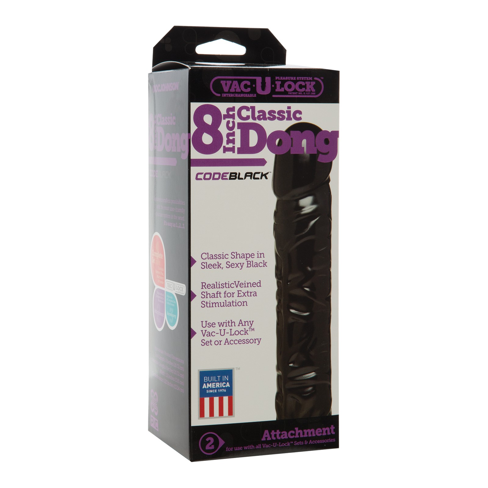 Vac-U-Lock Code Black Dildo 8 Pulgadas