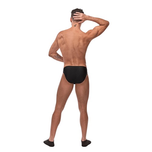 Male Power Nylon Spandex Pouchless Brief - Black O/S