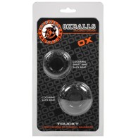 Anillo para Pene y Testículos Oxballs TruckT - Negro Paquete de 2