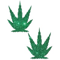 Pastease Premium Glitter Marijuana Leaf - Green O/S