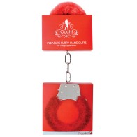 Red Furry Pleasure Handcuffs