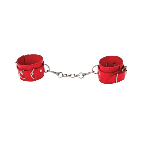 Shots Ouch Leather Cuffs Red Adventure