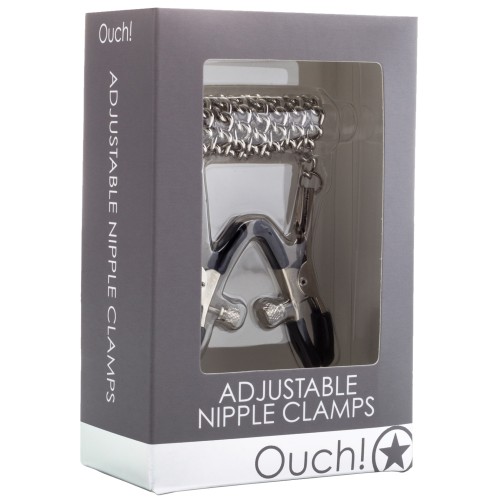 Pinzas Ajustables para Pezones Ouch! con Cadena de Metal