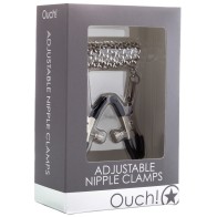 Shots Ouch Adjustable Nipple Clamps Metal Chain