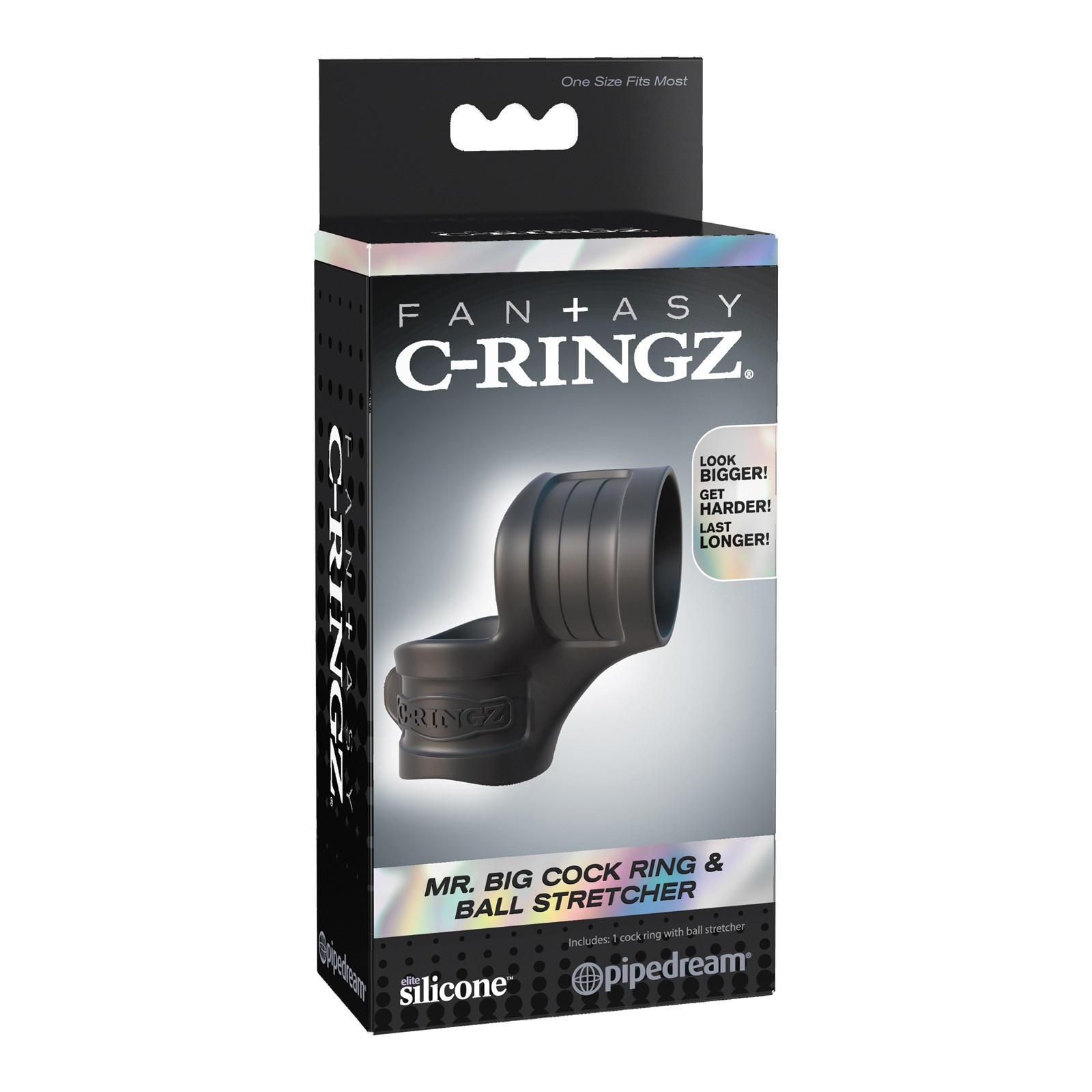 Fantasy C-Ringz Mr Big Anillo para Pene Estirador de Testículos Negro