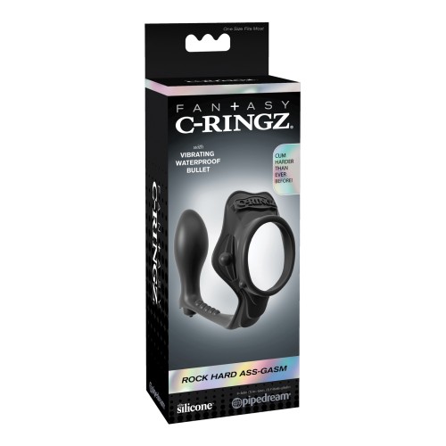 Anillo Vibrador Rock Hard Ass-Gasm Fantasy C-Ringz Negro