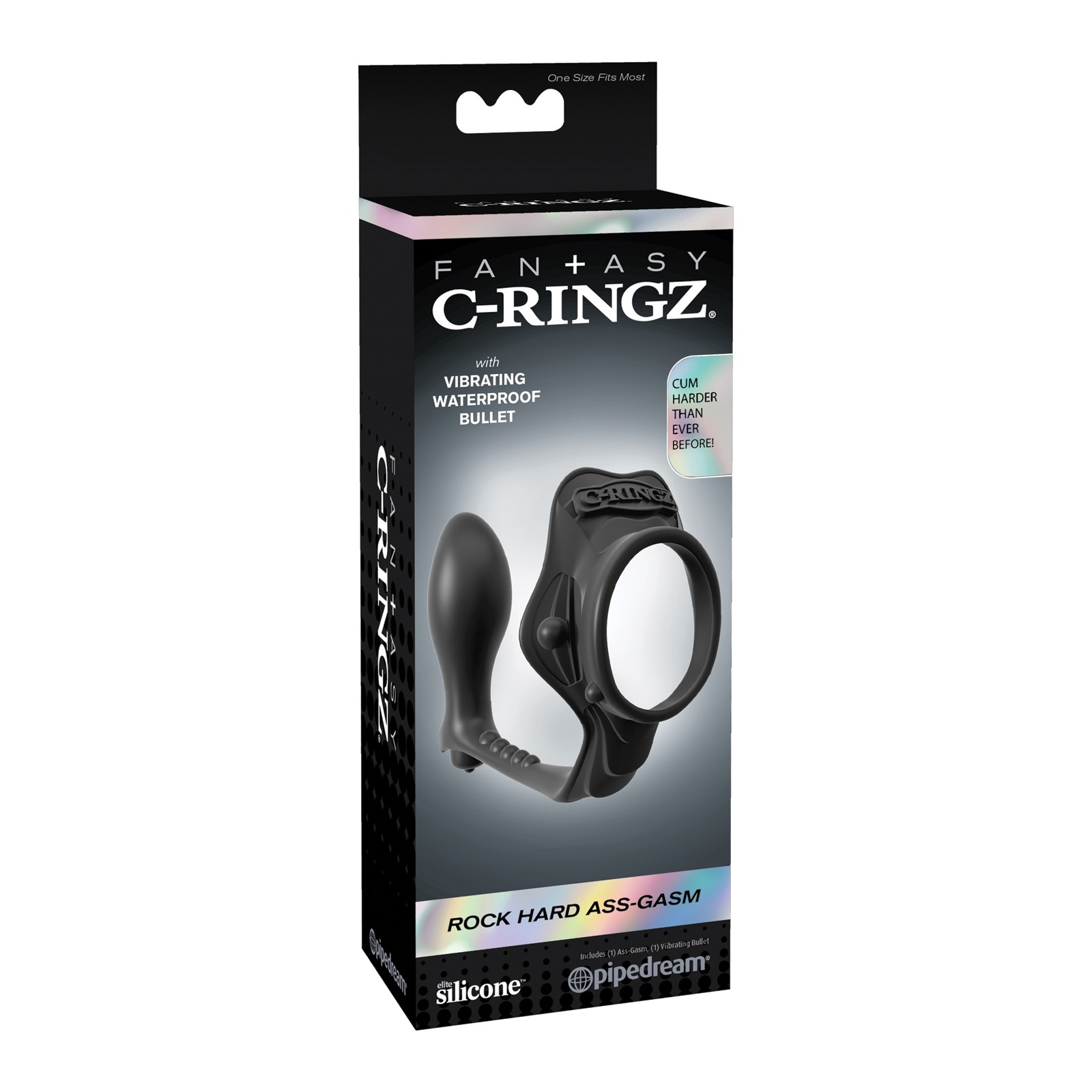 Fantasy C-Ringz Rock Hard Ass-Gasm Vibrating Ring Black