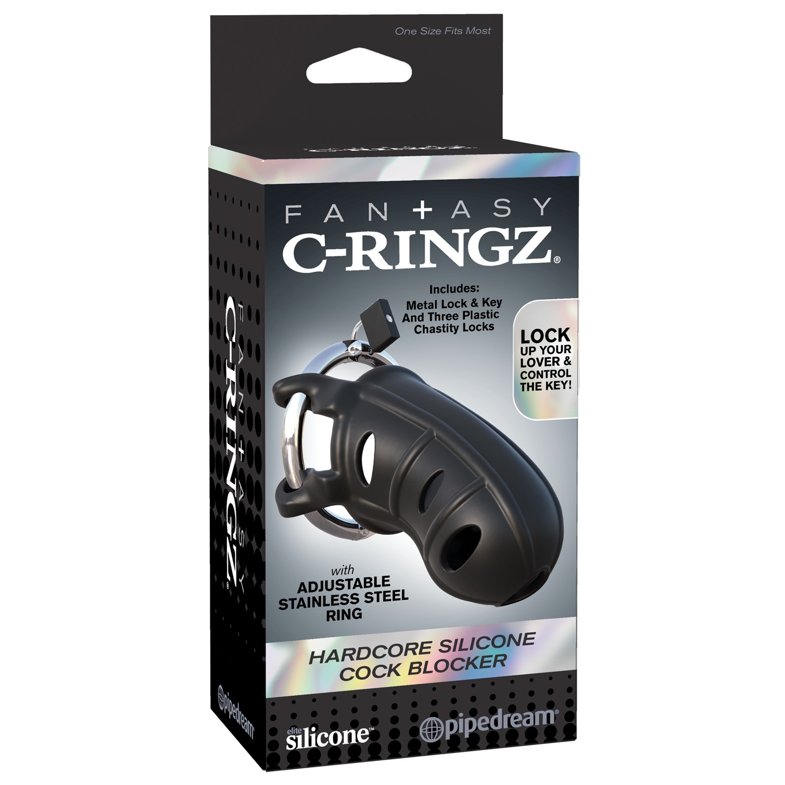 Fantasy C-Ringz Hardcore Silicone Cock Blocker Black