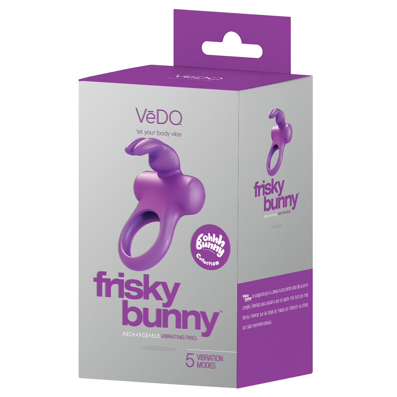 Anillo Vibrador Recargable VeDO Frisky Bunny - Perfecto para Parejas