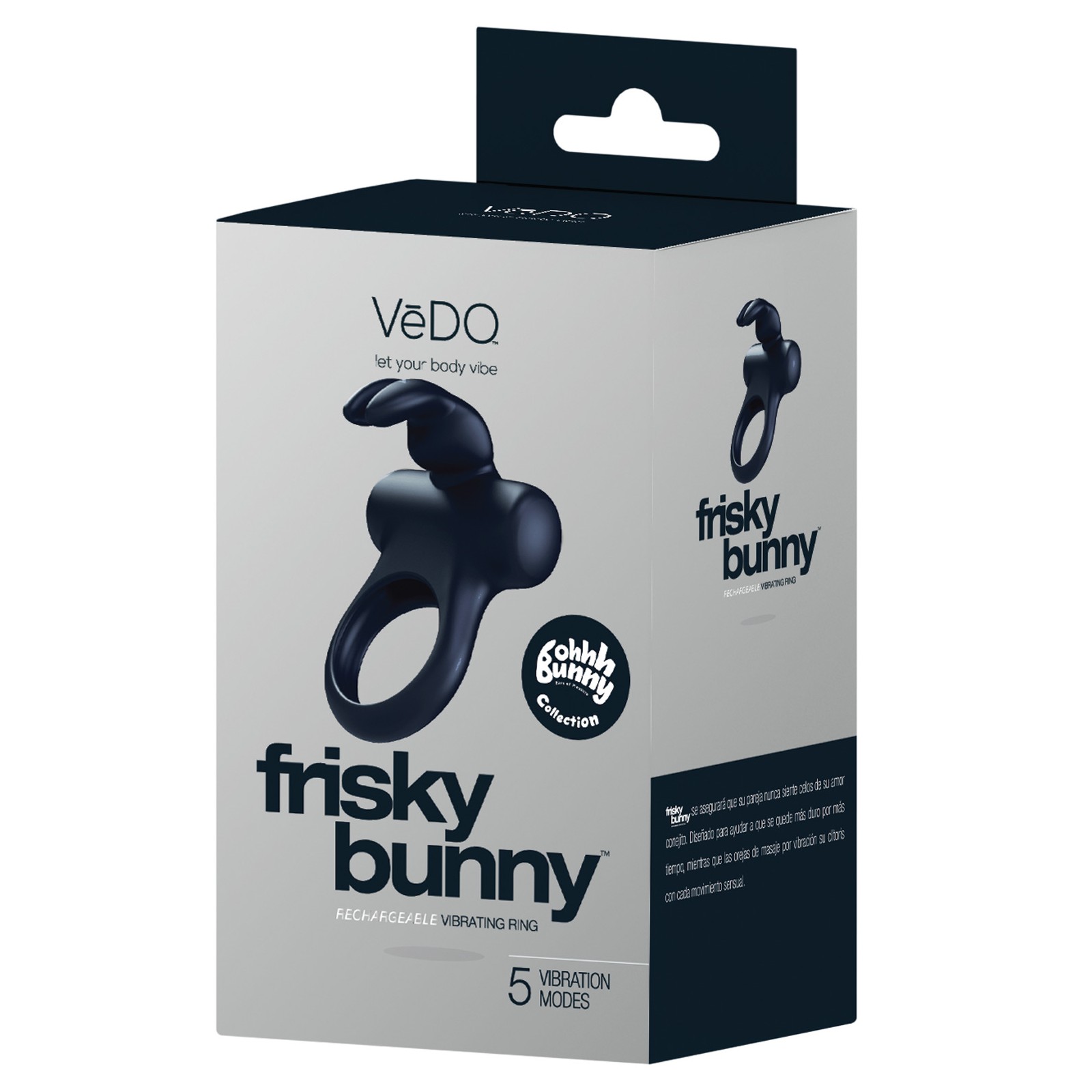 Anillo Vibrante VeDO Frisky Bunny - Perla Negra