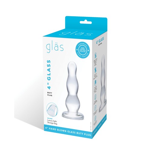 Glas 4" Butt Plug - Clear Glass