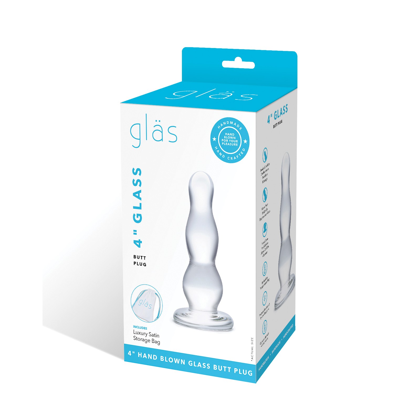 Glas 4" Butt Plug - Clear Glass