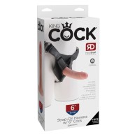 King Cock Strap On Harness with 6" Cock - Realistic Pleasure