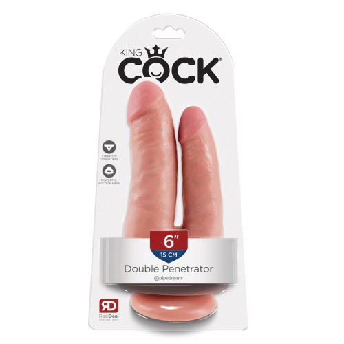 Dildo Doble Penetrador King Cock Flesh - Máximo Realismo