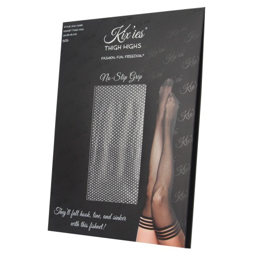 Kix'ies Sam Fishnet Thigh Highs in Black Size A