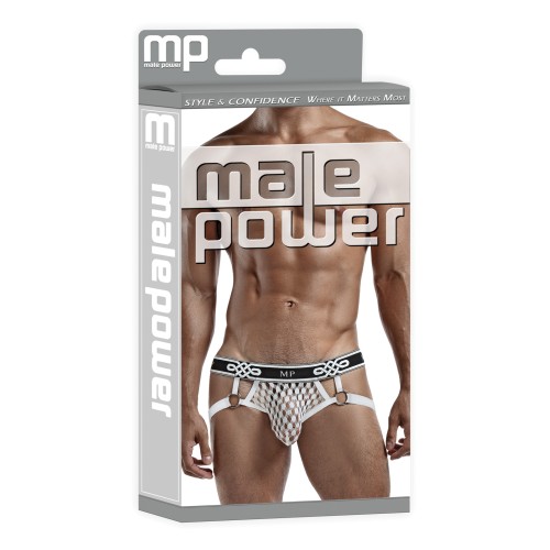 Male Power PEEP SHOW Jock Ring L/XL White