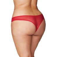 Crotchless Pearl Thong Red 1X/2X