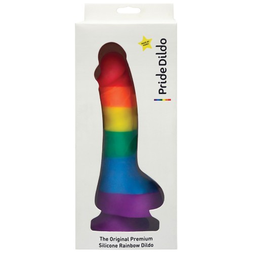 Dildo Pride con Testículos Arcoíris