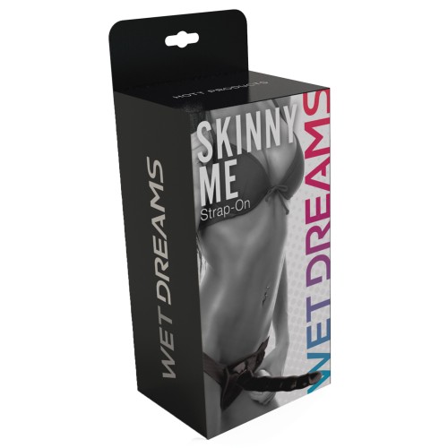 Wet Dreams Skinny Me Strap On with Harness 7" Black