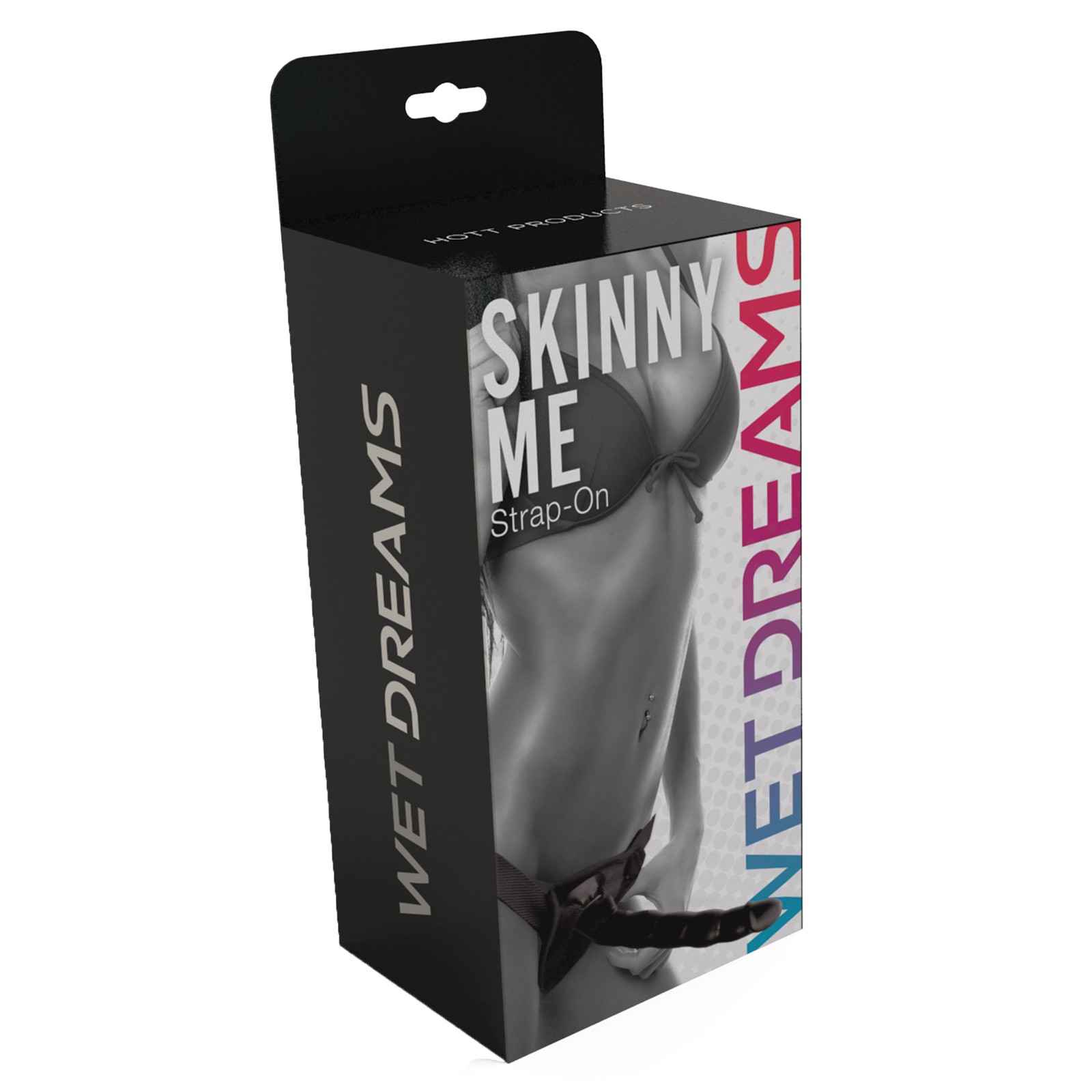 Wet Dreams Skinny Me Strap On with Harness 7" Black