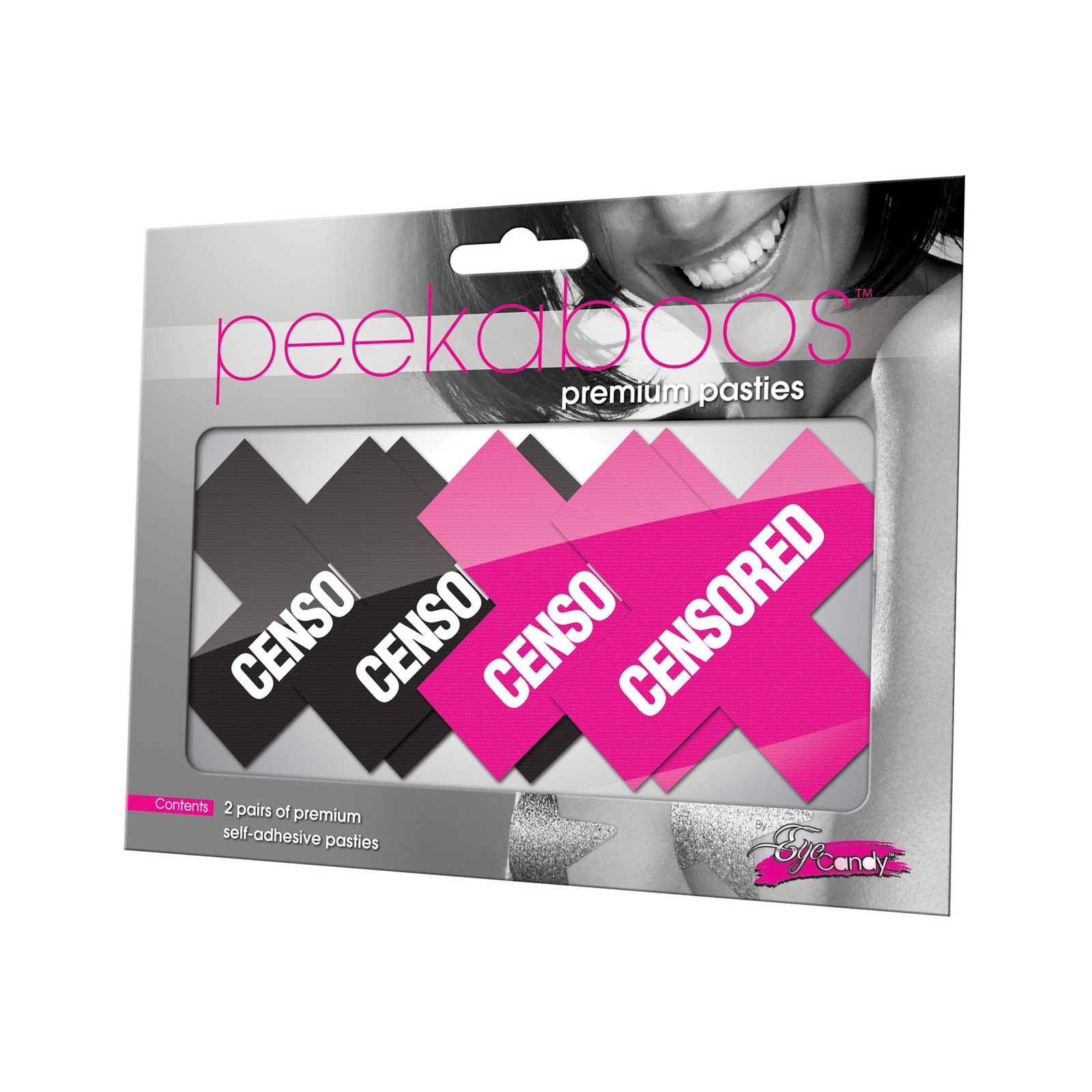 Peekaboos Censored Pasties Black Pink