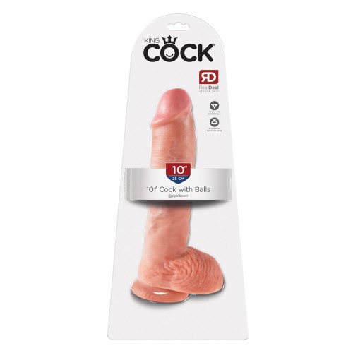 King Cock 10 Inch Cock with Balls Flesh