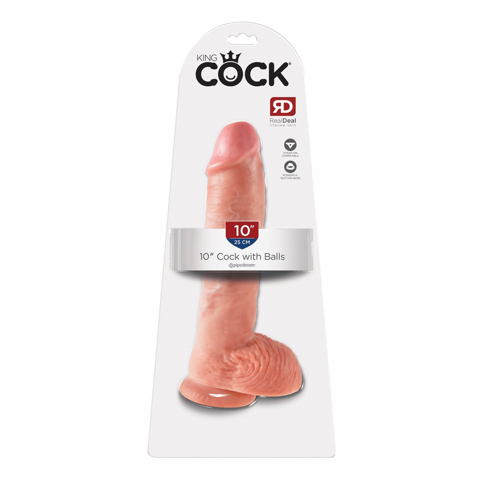 Dildo de 10 Pulgadas King Cock con Testículos Flesh