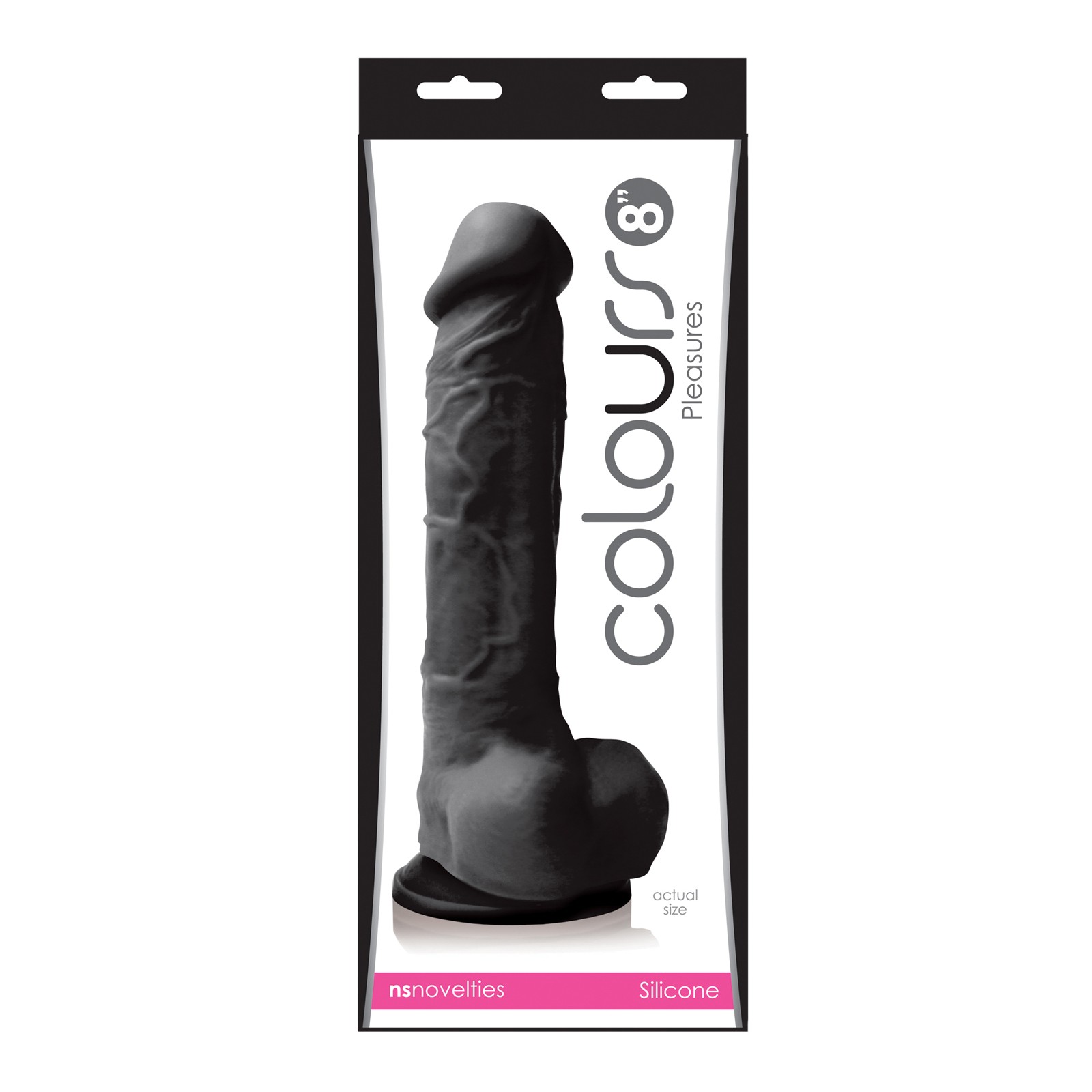 Dildo de 8 pulgadas con Ventosa Colours Pleasures Negro