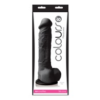 Dildo de 8 pulgadas con Ventosa Colours Pleasures Negro