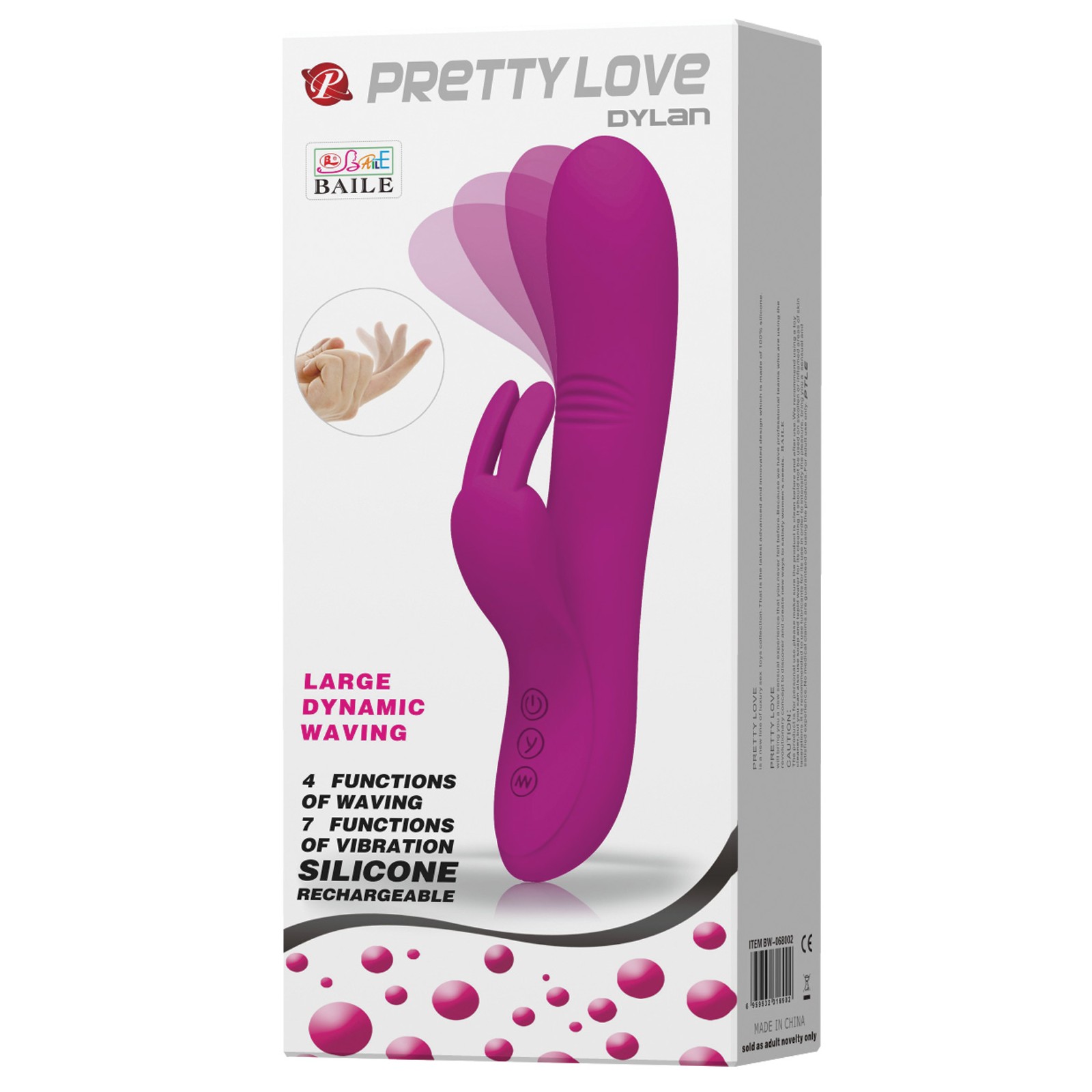 Pretty Love Dylan Bunny Ears Rabbit Vibrator Fuchsia