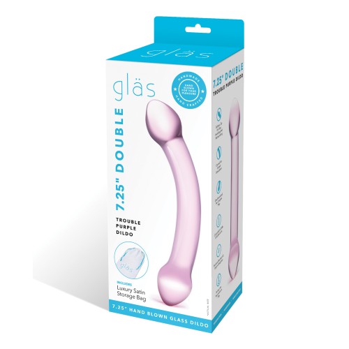 Glas Double Trouble Glass Dildo - Purple