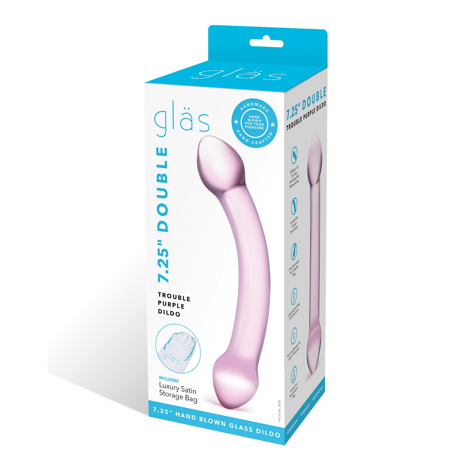 Glas Double Trouble Glass Dildo - Purple