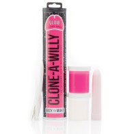 Clone-A-Willy Kit Vibrating Glow in the Dark - Hot Pink