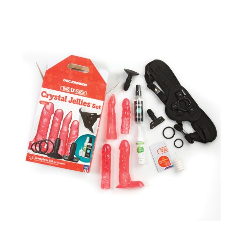 Vac-U-Lock Crystal Jellies Set para Diversión Strap-On Emocionante