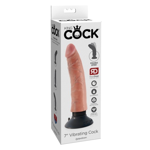 King Cock 7 Inch Vibrating Cock Flesh