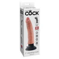 King Cock 7 Inch Vibrating Cock Flesh