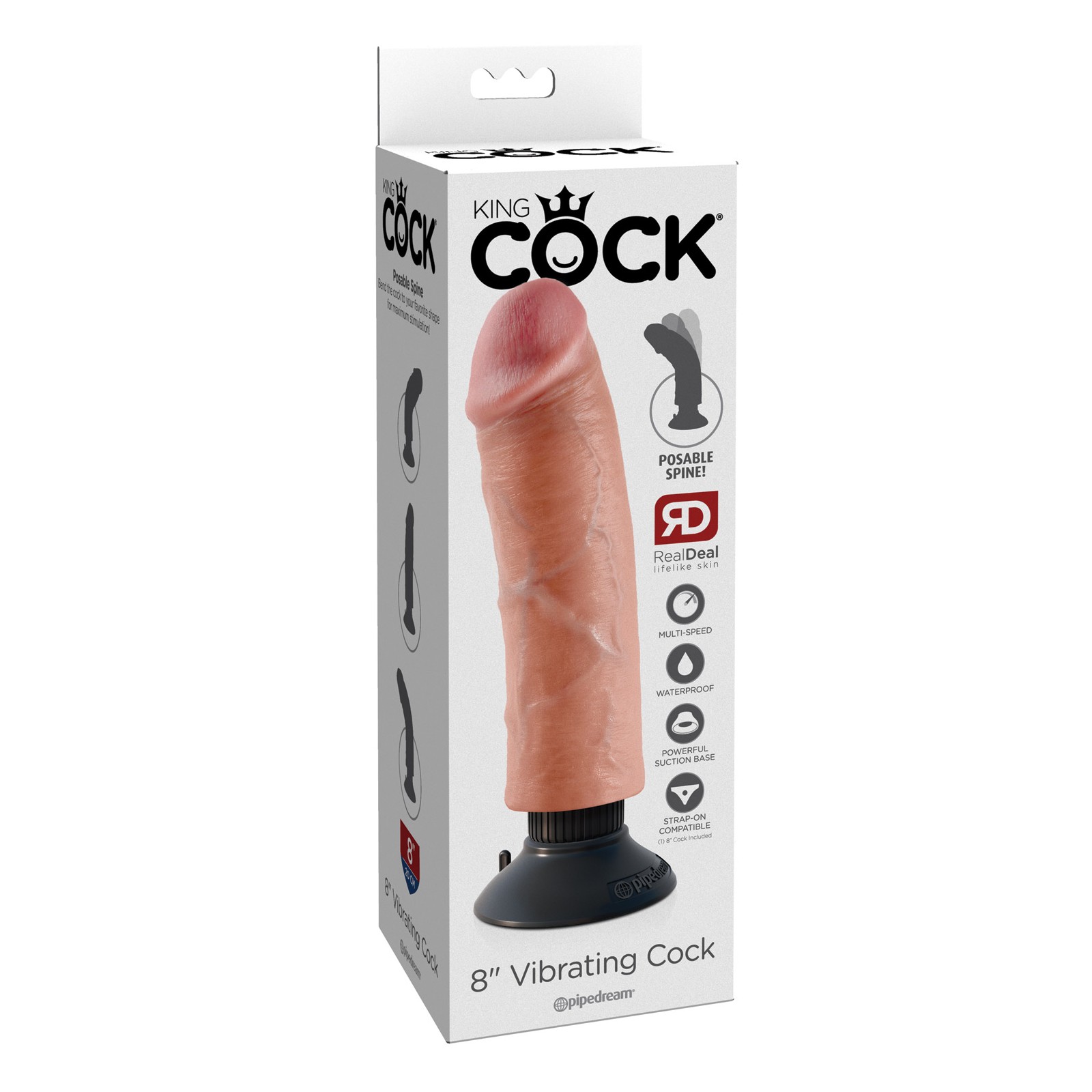 Pene Vibrante King Cock de 8" - Color Carne