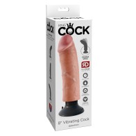 King Cock 8" Vibrating Cock - Flesh