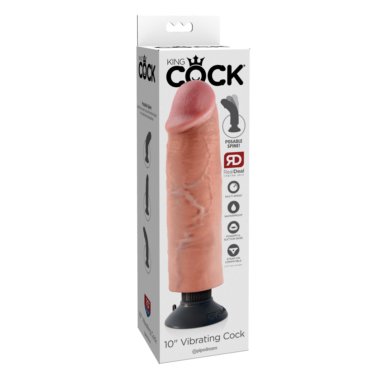 Reina Cock Vibrador de 10 Pulgadas Flesh