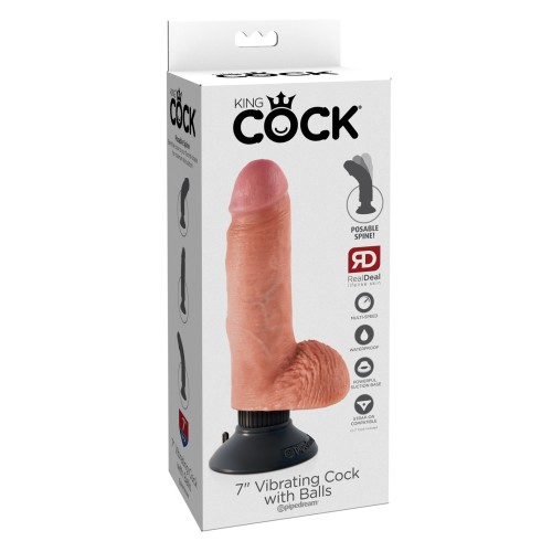 King Cock 7" Vibrador Carne