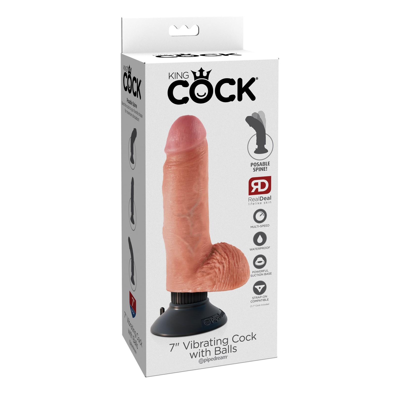 King Cock 7" Vibrador Carne