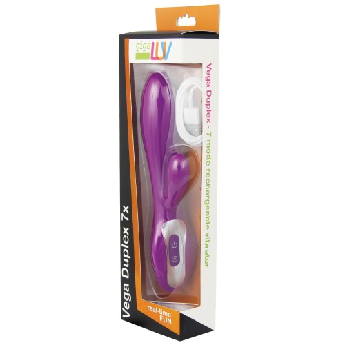 GigaLuv Vega Duplex Rechargeable Vibrator - Purple